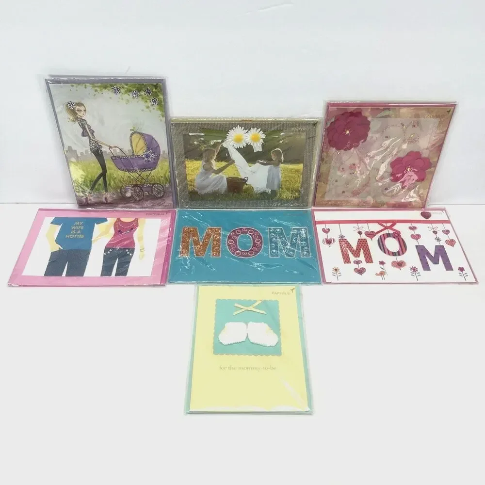 Lot of 7 Papyrus Mother's Day Cards, for Mom, Mommy to be, New Mom, Wife is Hot